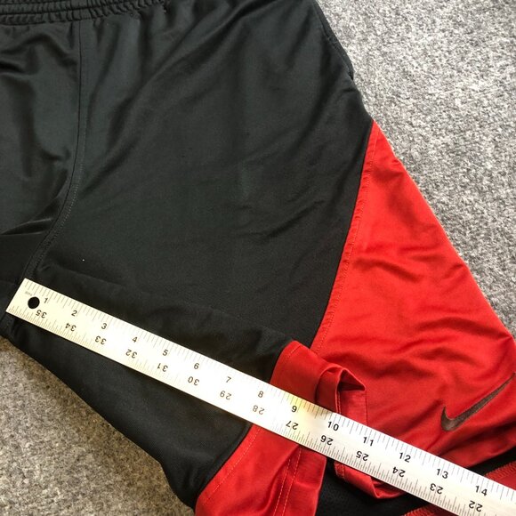 Nike Shorts Mens MEdium Black Red Dazzle Shiny Basketball Baggy Vintage Y2K - Picture 7 of 10